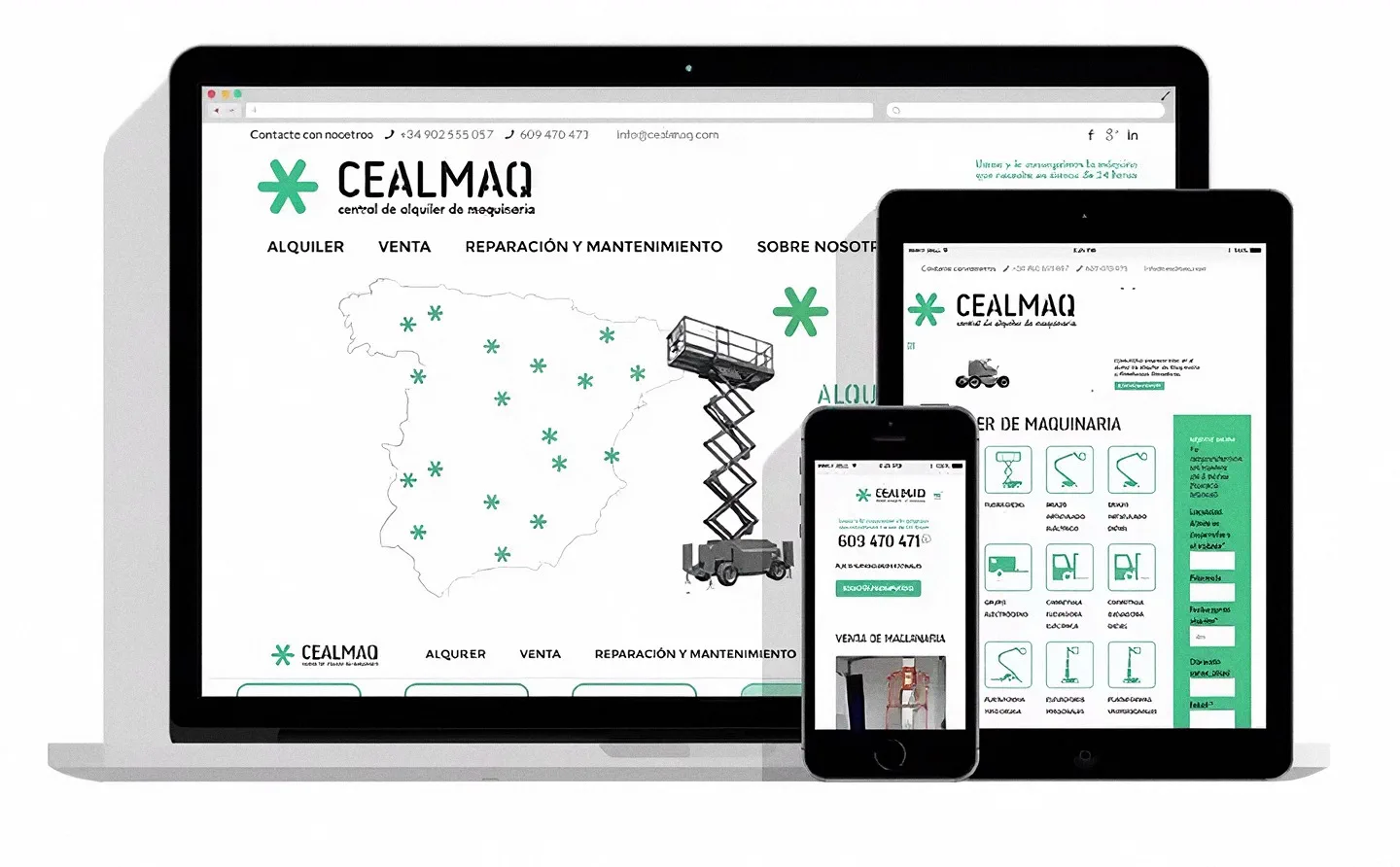 Proyecto de posicionamiento web de Cealmaq — Maquinaria · Proyecto en colaboración