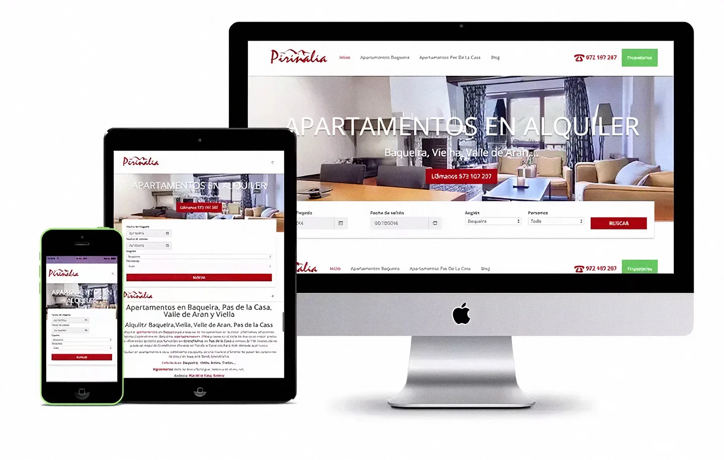 Proyecto de posicionamiento web de Pirinalia — Apartamentos turísticos · Baqueira