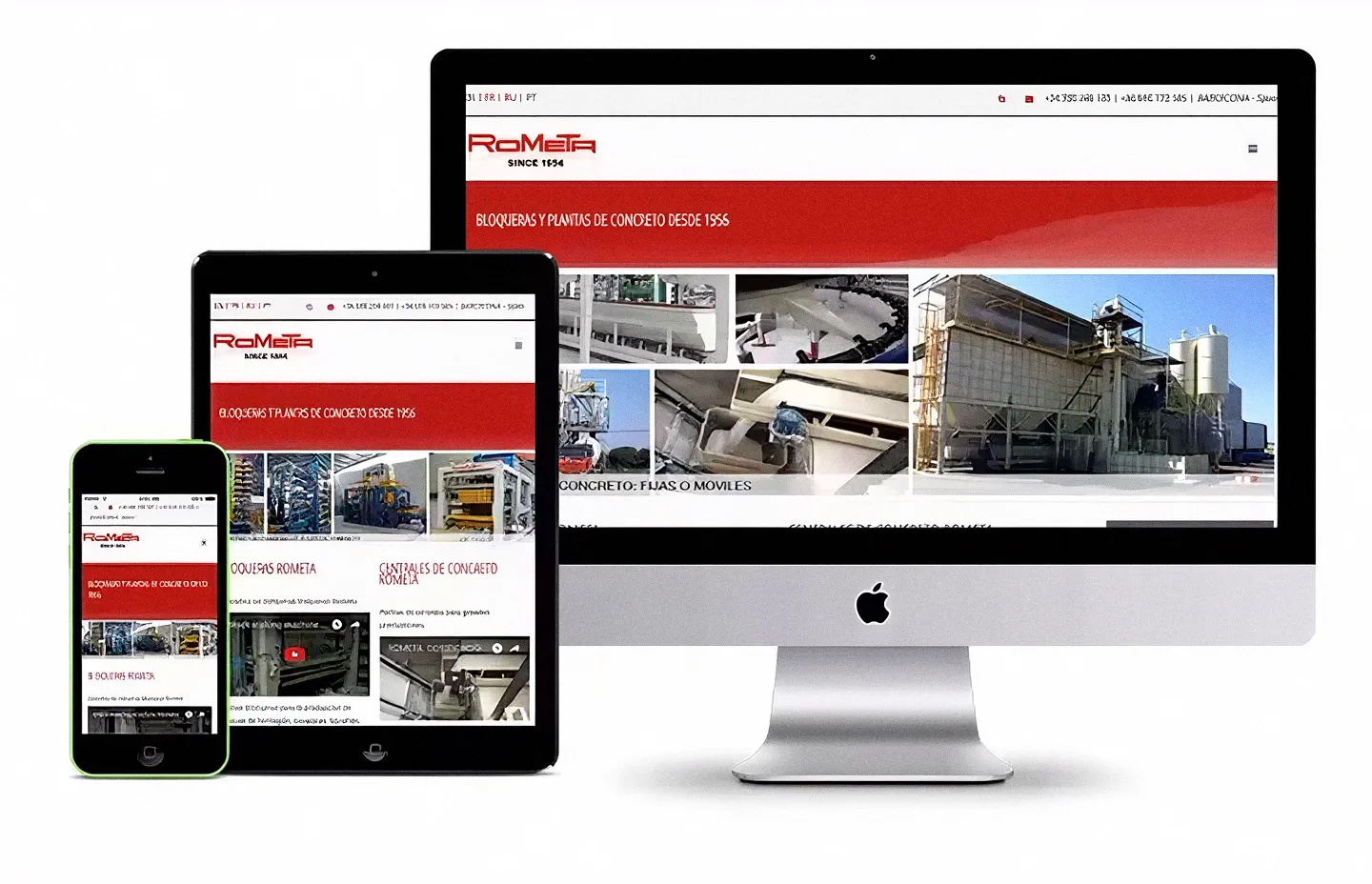Proyecto de posicionamiento web de Rometa — Maquinaria industrial · Exportación